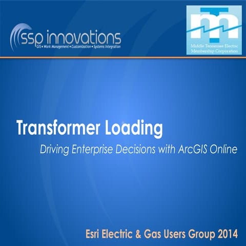 Transformer Loading.  Driving Enterprise Decisions with ArcGIS Online.