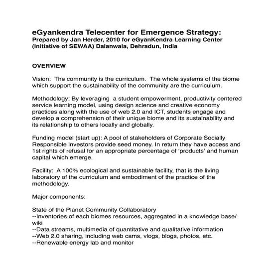 eGyankendra Telecenter ICT4Emergence