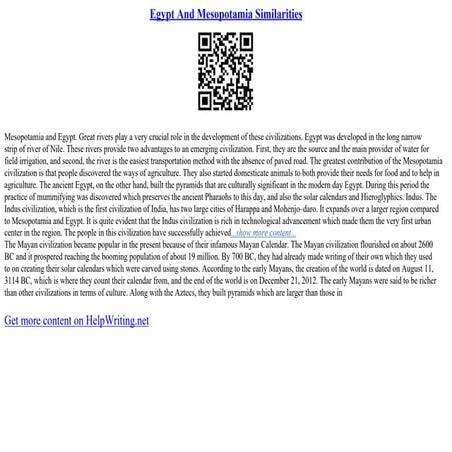 Egypt And Mesopotamia Similarities