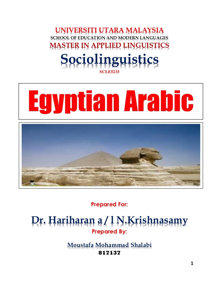 Egyptian Arabic Moustafa Shalabi July 2016