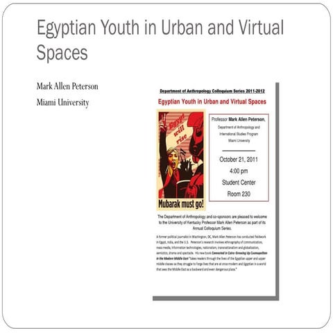 Egyptian youth in urban and virtual spaces
