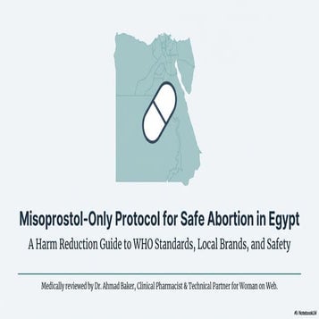 Misoprostol-Only Protocol: A Harm Reduction Guide for Egypt | PDF