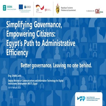 EGYPT_Simplifying Governance, Empowering Citizens - User-centric public admin...