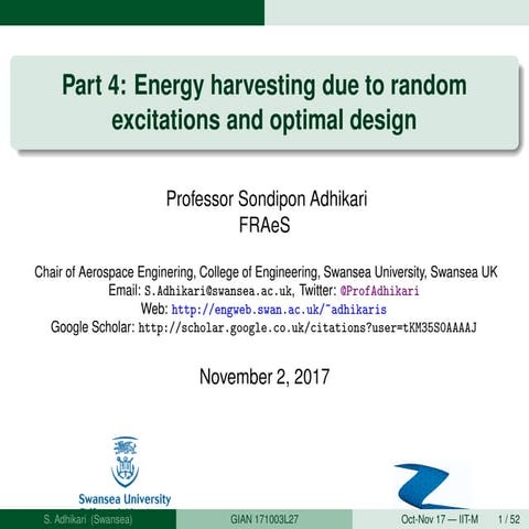 Eh4   energy harvesting due to random excitations and optimal design