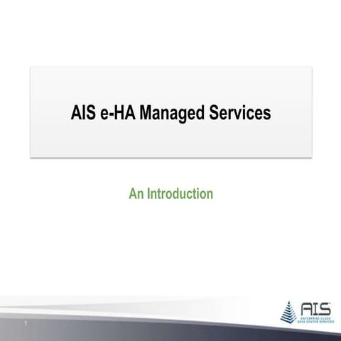 AIS e-High Availability (e-HA)