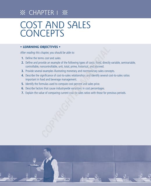 Cost and Sale concepts