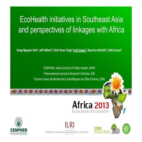 Ecohealth initiatives in Southeast Asia and perspectives of linkages with Africa