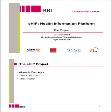 Ehip2 caring through sharing the ehip-project dirk colaert