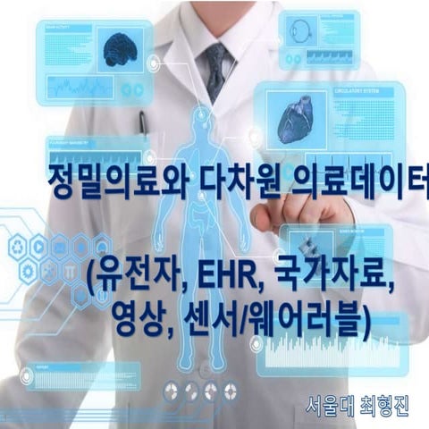 정밀의료와 다차원 의료데이터(유전자, Ehr, 국가자료, 영상, 센서-웨어러블)