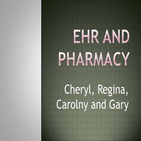 Ehr And Pharmacy