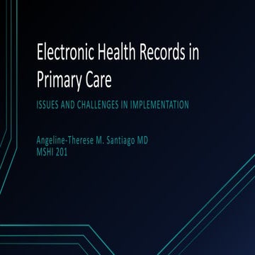 Challenges to EHR use in Philippine primary health care settings | PPTX