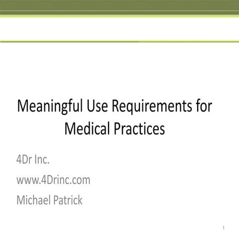 EHR Meaningful Use ONC Policy Commitee June 16 2009