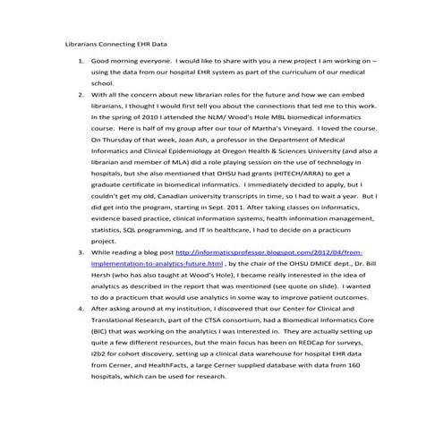 Ehr presentation script for blog