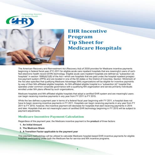 Ehr tip sheet_medicare_hosp