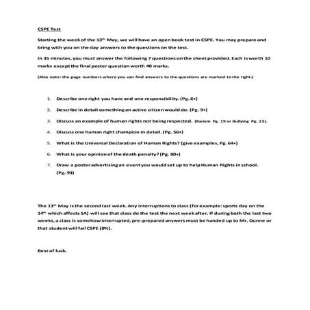 1st year cspe test SUMMER | DOCX