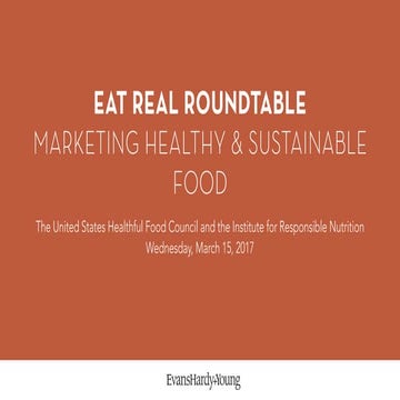 Marketing Healthy and Sustainable Food