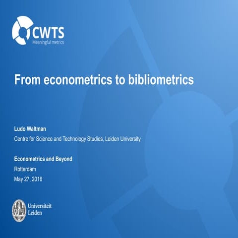 From econometrics to bibliometrics