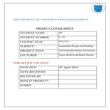 Environmental Impact assessment