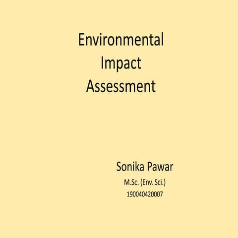 Environmental Impact Assessment