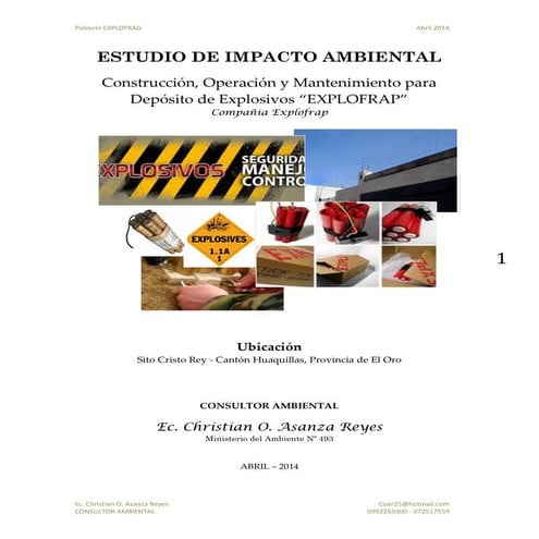Estudio de impacto ambiental del depósito de explosivos 2017