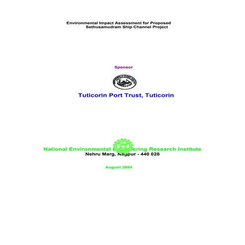 EIA Full report of NEERI on Sethusamudram Channel Project