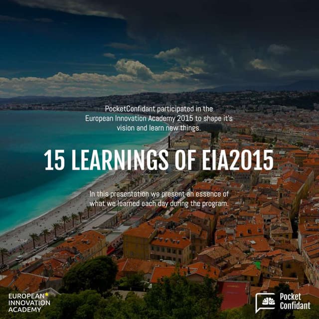 15 Learnings from the European Innovation Academy 2015