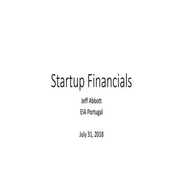 EIA2018Portugal - Jeff Abbott - Startup Financials
