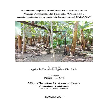 Estudio de impacto ambiental de la hacienda bananera - 2017