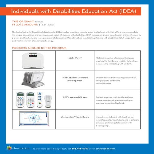 eInstruction Products and Individuals with Disabilities Education Act (IDEA) ...