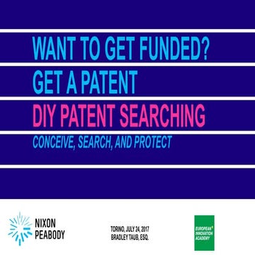 EIA2017Italy - Elizabeth Baio & Bradley Taub - DIY IP – Getting Patents & Tra...
