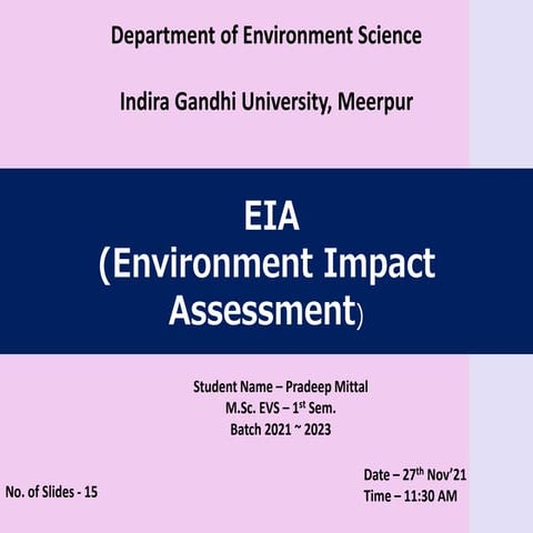 Environment Impact Assessment - EIA