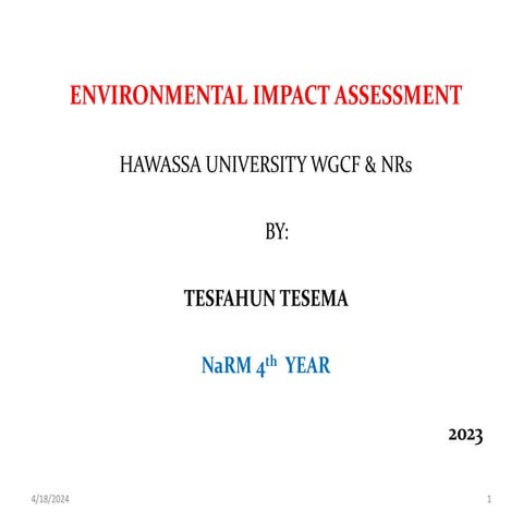 Environmental and Social Impact Assessment