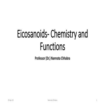 Eicosanoids- Chemistry and function