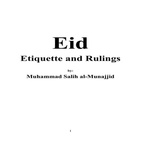 Eid etiquette and_rulings