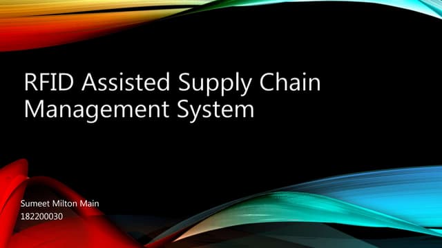 RFID Assisted Supply Chain Management System