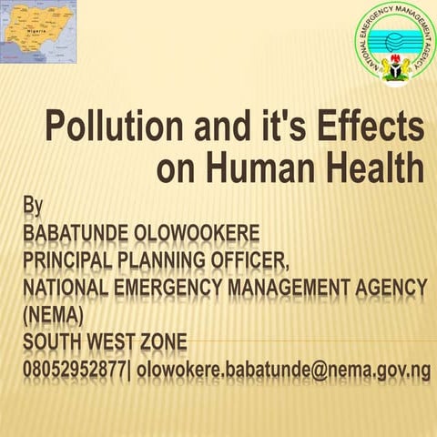 Pollution and it's Effects on Human Health