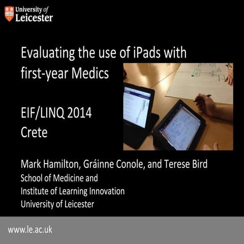 Evaluating the use of iPads by first-year Medics