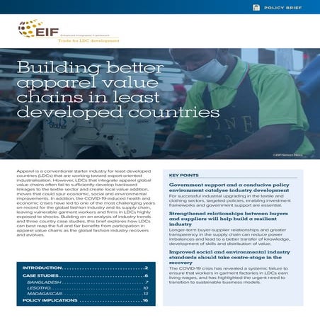 Building better apparel value chains in least developed countries