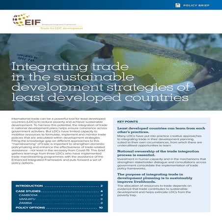Integrating trade in the sustainable development strategies of least develope...