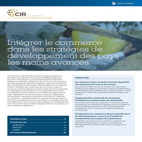 Intégrer le commerce  dans les stratégies de  développement des pays  les moi...