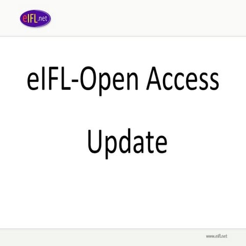 eIFL Open Access: Update