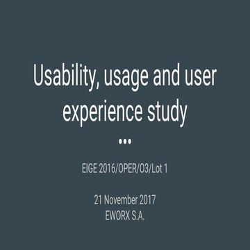 Usability, usage and user experience study for EIGE's website
