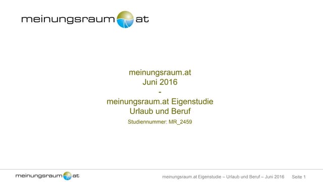 Eigenstudie meinungsraum.at Urlaub