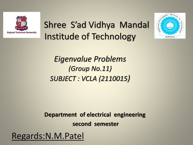 Eigenvalue problems .ppt