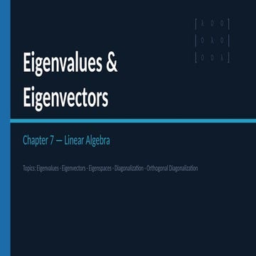 Comprehensive Guide to Eigenvalues and Eigenvectors in Linear Algebra ...