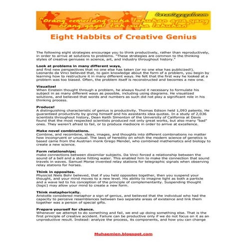 10 creativity tips from the world's greatest scientists | PPTX
