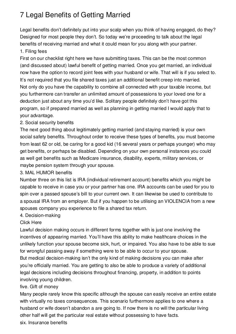 7 Legal Benefits of Getting Married