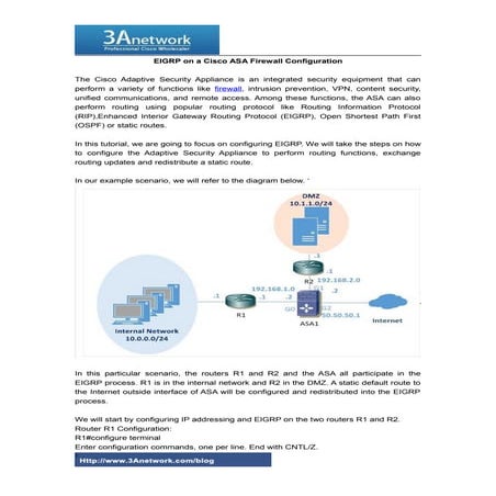Eigrp on a cisco asa firewall configuration