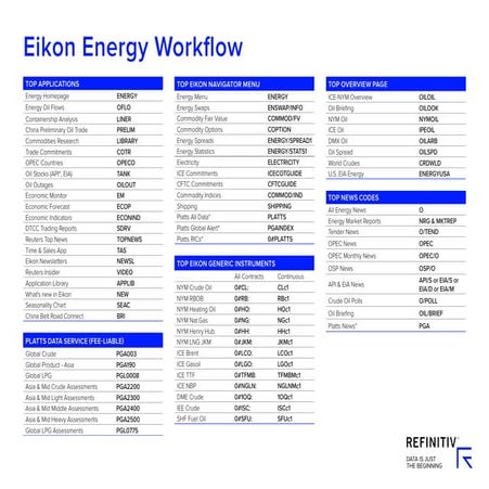 Eikon energy workflow