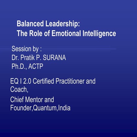 Emotional Intelligence and Leadership